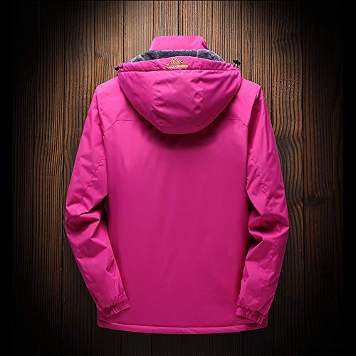 Tsmile Women's Coat Plus Size Winter Warm Outdoor Cashmere Plush Thickening Hoodie Sport Assault Overcoat Hot Pink