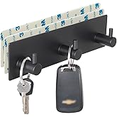 VIRFIN Key Holder for Wall with 2 Self-Adhesive Tapes, No Damage Key Holder Rack for Wall with 3 Key Hooks for Entryway, Door