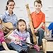M SANMERSEN Guitar for Kids, Kids Guitar Toys with Strap/ Vibrant Sounds/ Colorful Lights Musical Instruments Toy for Girls No String (Pink)