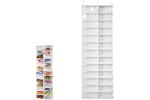 26-Pocket Door Hanging Organizer, Clear See-Through Pockets for Shoes & Hoodies, Multi-Purpose Storage Hack, Portable Wall-Mo