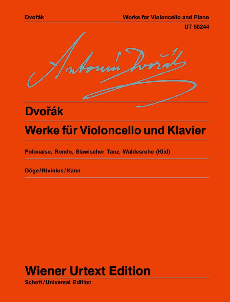 Dvorak: Works for Cello and Piano - Edited by the sources - cello and piano - Wiener Urtext - advanced - (UT 50244)