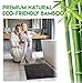 Bamboo Bath Mat for Bathroom - 24x16x0.3 Inch (LxWxH) - Black Coated, Stain Resistant, Foldable Bathmat - Ideal for Bathroom Floor Tub-Step Spa Sauna, and Underlay for Bath Rug