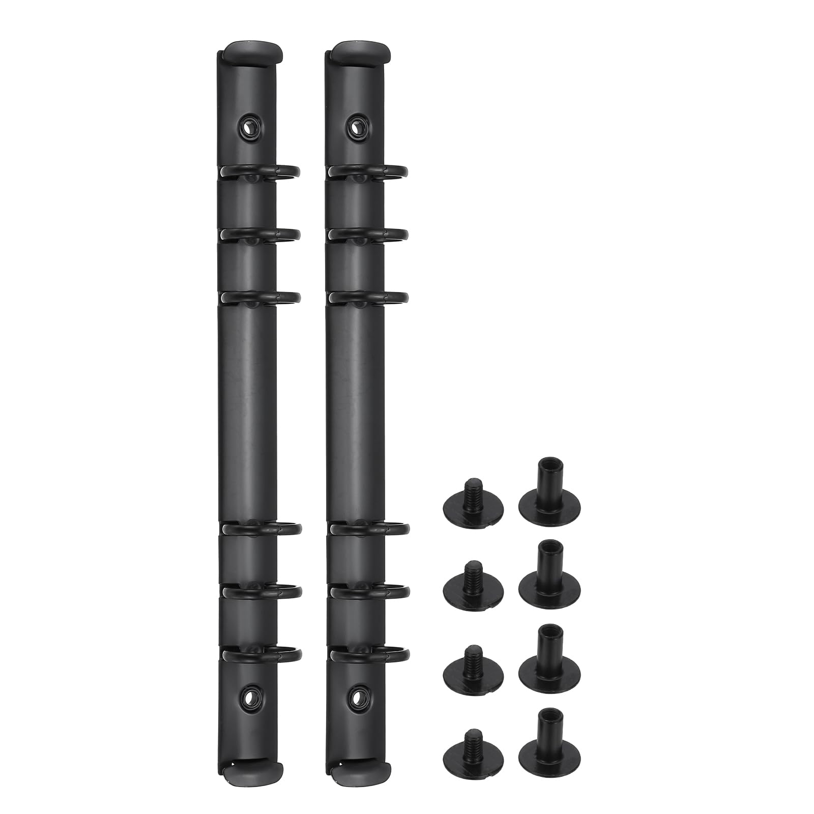 PATIKIL A5 6-Hole Ring Binder Mechanisms, 2 Set Binder Spines Replacement for Binder Planners, Black