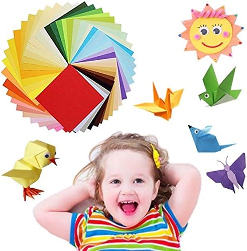 Origami Paper, Colorful DIY Paper for Arts and Crafts Projects(50 Vivid Colors 100 Sheets), Same Color on Both Sides, Dover Origami Papercraft, Great DIY Arts for Preschool, Folded paper