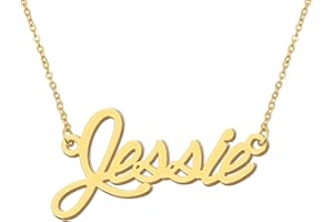 AOLOSHOW Personalized Custom Any Name Necklace for Womens - Stainless Steel Nameplate Jewelry Gold Silver Color Birthday Gift