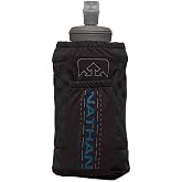 Nathan ExoDraw &amp; ExoShot 2.0 Flask, Handheld Water Bottle for Marathons, Hiking, Ultra Running and Outdoor Activity, Black/Sailor Blue, 18 Ounces