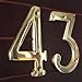 ZW Hardware A200 4 Inch Brass Bright Brass House Number 4