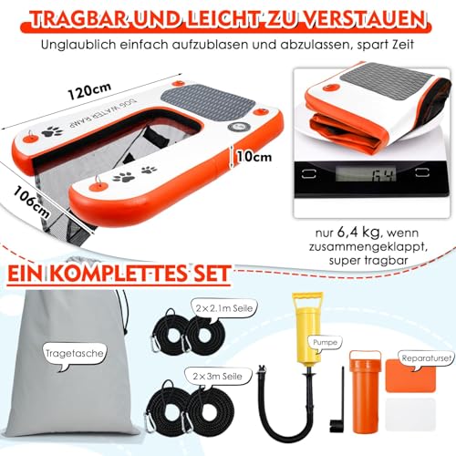 Dog Water Ramp Extra Wide Water Ramp Pool Ladder, Float Puppy Plank for Pool, Dock & Boat, Pet Ramp with Non-Slip Upgraded Steps, Water Ramp Ladder for 68 kg Dogs Climbing