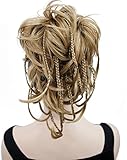 Kalyss 12 inch Short Wavy Culry Ponytail Handmade Braid Hair Extension With Claw Clip In Hairpiece