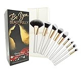 ULTIMATE 8 Piece KABUKI Makeup Brush Set With Designer Case plus BONUS Fan Brush. Hand-Made Powder, Foundation, Buffing, Concealer, Blending Brushes and More. Professionally Endorsed.