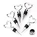 EsmartD 6 PCS/Set 5 Pcs Silver Stainless Steel Love Heart Shape Design Bottle Wine Stopper + 1Pcs Drop Ring - Decorative and Favors Wedding