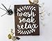 Elegant Signs Wash Soak Relax Wood Sign Bathroom Sign Bathroom Wall Art Bathroom Wood Sign Rustic Bathroom Decor (11 x 14 inch)