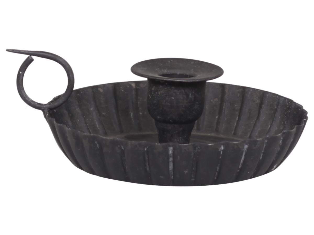 Chic Antique | candle holder table desk deco straight candles | country house style Shabby Vintage | Metal black | H 6 cm D 16 cm