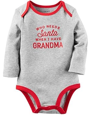 Carters Unisex Baby Clothing Outfit Who Needs Santa Collectible Bodysuit Gray