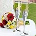 Hortense B. Hewitt Sparkling Love Wedding Champagne Flutes (Set of 2), Silver