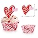 Konsait 200pcs Red Heart Baking Cups/Liners with Cupcake Picks,Valentines Cupcake Wrappers and Toppers, Valentines Baking Cups,Red Cupcake Liners Cases Party Accessories for Valentine’s Day Decoration