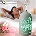KOKO AROMA Essential Oil Diffuser Aromatherapy Humidifier: Best Floral Ceramic Infuser 120mL 7 Color LED NightLights Cool Mist Air Defuser Auto Shut-Off for Home Office Bedroom Baby Yoga