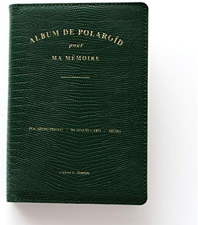 Woodmin 64 Pockets Texture Photo Album for 3 inch Pictures for Fujifilm Instax Mini 8 8+ Mini 9, Snap, Zip, Z2300, Bank Card (Dark Green)