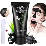 Black Peel Off Mask LuckyFine Blackhead Removal Facial Deep Cleansing Purifying Whitening Mud Mask/Face Cleaning Mask+Spoon