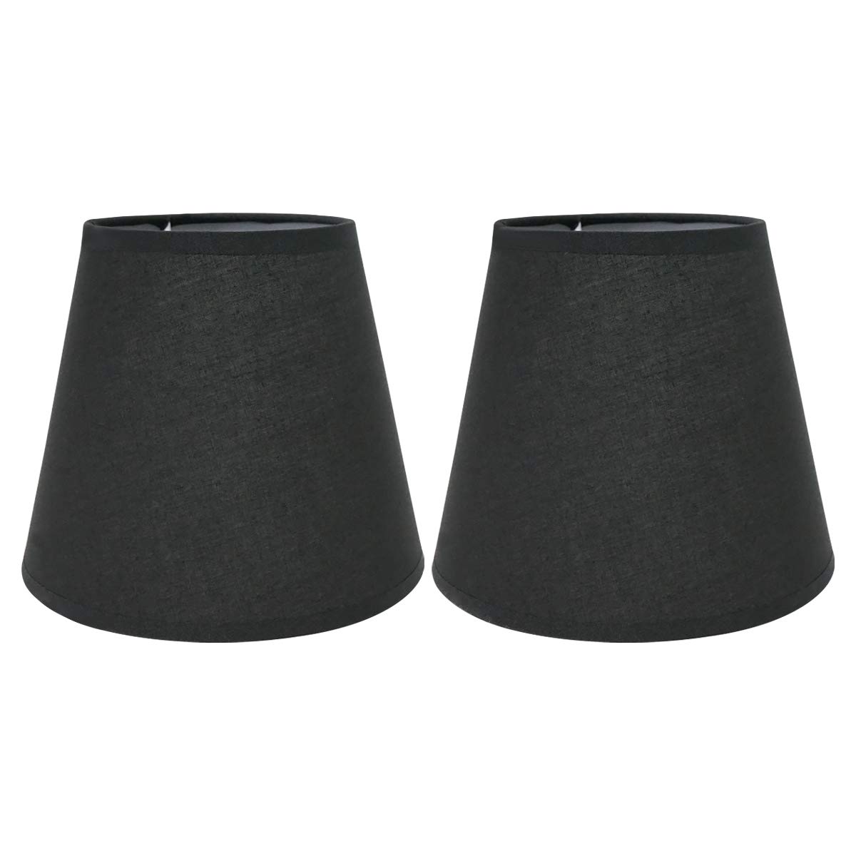 Eastlion 2 Pack Lampshade E14/E27 Light for Table lamp Wall lamp Crystal Chandeliers Lamp Shades,Top 3.9 x Height 5.5 x Bottom 6.2inches Black — image 1