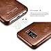 Galaxy S8 Plus Leather Case, Icarercase Genuine Vintage Leather Flip Folio Opening Cover in Curved Edge Design, Side Open Case with Hidden Magnetic Snap for Samsung Galaxy S8 Plus 6.2 Inch (Brown)