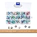 Pandahall 100pcs Glass European Beads Faceted Large Hole Spacer Snake Chains Slide Charms Big Beads for Earring Necklace Bracelet Jewelry Making with Brass Silver Core Mixed Color 14x9mm Hole: 5mm