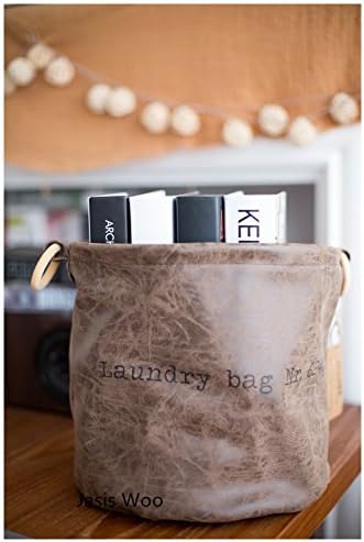 Storage Bin Orgagnizer Basket Small Round with Handle Cloth Fabric Collapsible (11 x 11inch) Jasis Woo