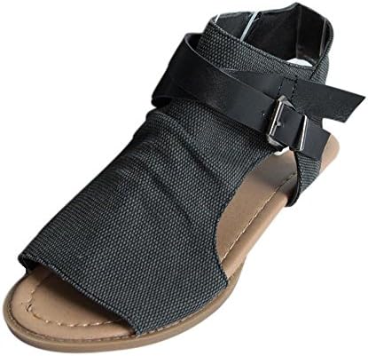 Nevera Women's Fish Mouth Toe Shoes Flat Heel Ankle Strap Balla Wedge Sandals