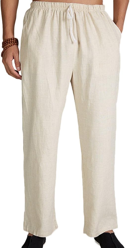 big and tall mens drawstring linen pants
