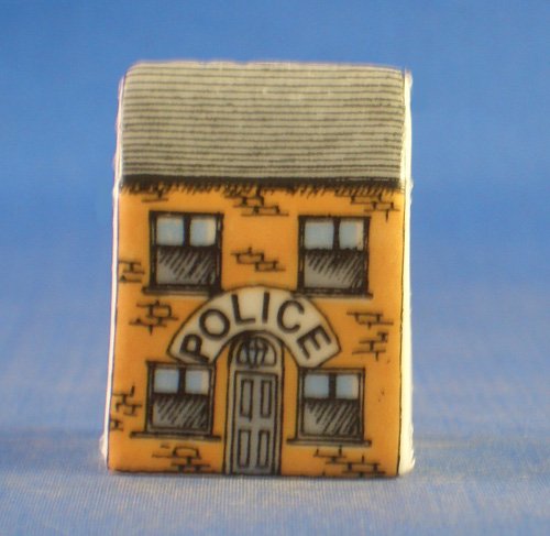 Porcelain China Collectable Thimble - Miniature House Shape - Police House
