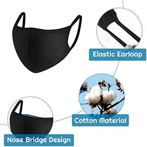 image for Mouth Mask, Paxcoo 6 Packs Face Mask for Dust, Black Face Mouth Masks 