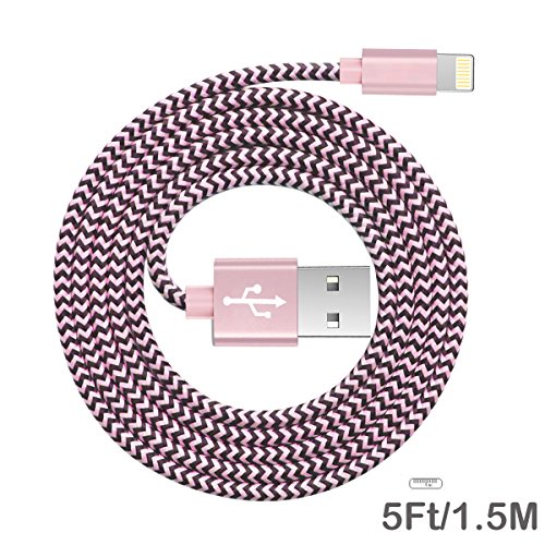 iPhone Cable,Becaso 3-Pack 5ft/1.5M Lightning Cable for iPhone 6/6s/6 Plus/6s Plus,iPhone 5/5s,iPhone 7/7 Plus,iOS Devices - Nylon Braided iPhone Charger Cable