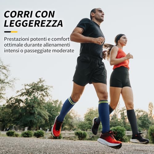 CAMBIVO Graduated Compression Socks Women Men 3 Pairs, Graduated Compression Stockings, 20-30 mmHg, Anti-thrombus Elastic Compression Socks, Knee High Socks for Sports, Varicose Veins, Airplane, Running