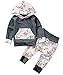 Baby Girls Long Sleeve Flowers Hoodie Top and Pants Outfit with Kangaroo Pocket (12-18 Months, A)