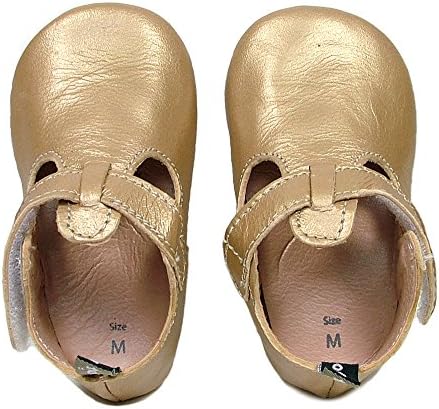 Tommy Tickle Soft Sole Leather Baby Shoes For Girls - Infant Girls Shoes, Toddler Girls Shoes (Medium (6-12 mo), Gold T-bar)