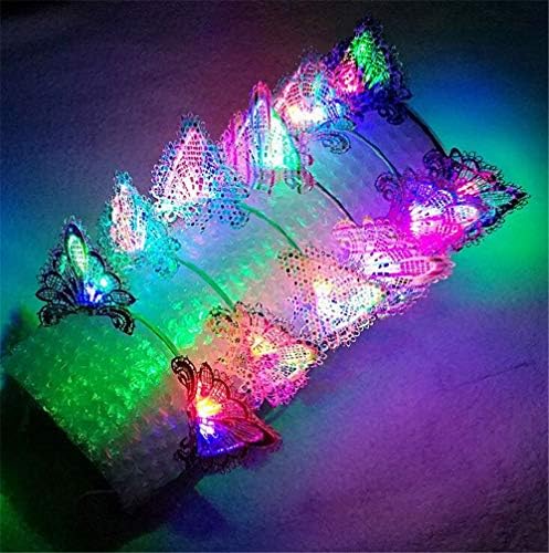 XIANGMAI 5Pcs/Pack Party Cosplay Costume Headband LED Lace Cat Animal Ear Flashing Hairbands Headdress Glowing Party Supplies Hair Band (Style 5)