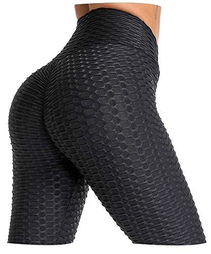 AIMILIA Butt Lifting Anti Cellulite Leggings High Waisted Yoga Pants Workout Tummy Control Sport Tights Black