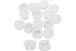 uxcell 20Pcs Plastic Hole Plugs, 22mm(7/8") Flush Type Panel Plugs, Round Snap Knockout Locking Plugs for Furniture Insert En