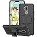 LG G7 Case, LG G7 ThinQ Case, GSDCB Air Cushion Heavy Duty Shockproof Phone Stand Protective Case with Kickstand Hard PC Back Cover + Soft TPU Dual Layer Protection for Women Men Girl Kid Boy (Black)