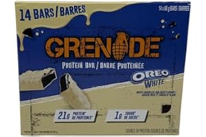 Grenade White Chocolate Oreo Protein Bar – 14 × 60g | 21g Protein | Low Sugar | Indulgent Crunch | High-Protein Snack for Fit