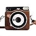 HelloHelio Protective Case for Fujifilm instax Square SQ6 Instant Camera, Blush Gold - Premium Vegan Leather Case with Detachable Strap, Vintage Browm