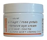 Golden Sundrops E-Magic / Rose Petals Eye Cream (1.5oz / 42g) 100% Natural Carrot Seed Rose Hip Hyaluronic Acid Vitamin C and E Intensive Rich Prevent Minimize Aging Signs Moisturize Rejuvenate.