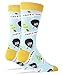 Men's Novelty Crew Socks, Exclusive Funny Socks for Bob Ross, Crazy Socks (Happy Tree) Shoe Size 8-13