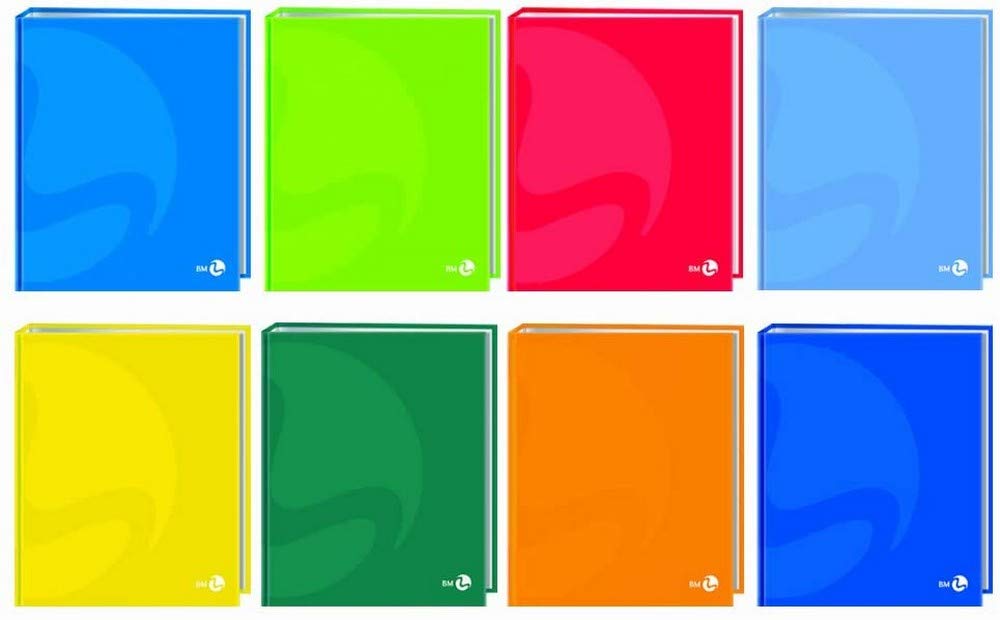 BM BeMore - Colour 0107359 Ring Binder - Size 18.5 cm x 22 cm - Glossy Plastic Heavy Cover - Pack of 5 - Assorted Colours