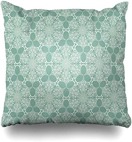 Hwensona Throw Pillow Cover Blue Abstract Lacy Winter Pattern Snowflakes Vintage Celebration Christmas Crystal Decorated Flake Decorative Pillow Case 18x18 Inches Square Home Decor Pillowcase
