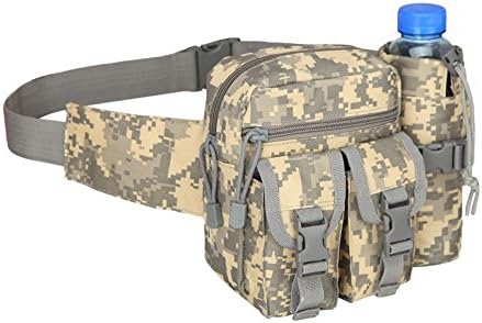 Teammao Tactical Waist Pack Fanny Pack Military Waist Bag with Water Bottle Holder Cycling Camping Hiking Hunting Fishing