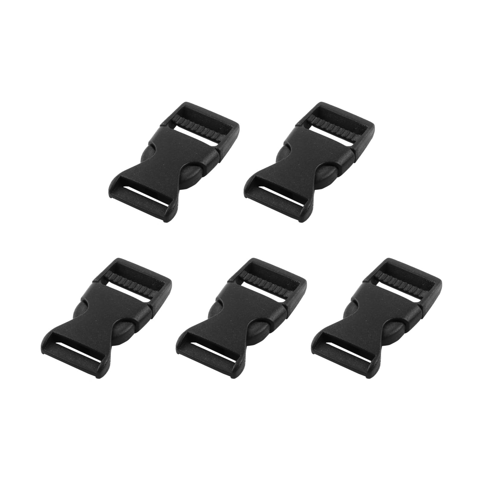 METALLIXITY Side Quick Release Buckle (19mm/0.75") 5Pcs, Plastic Adjustable Buckles - for Backpack Strap, Black