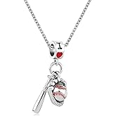 KunBead Women Jewelry 18 inch Baseball Mom Love Sports Dainty Cheap Charm Birthday Pendant Necklace for Daughter Sister