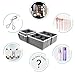 homyfort Dresser Drawer Organizer for Bathroom Countertop, Small Fabric Makeup Storage Basket Bins with Dividers for Women Cosmetics,Skincare,Hair Accessories,Vanity Desk,Nightstand,Set Of 3 (Grey)