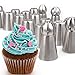 Russian Piping Tips Extra Large 49 Piece Set - 27 Russian Nozzles (Includes 4 Sphere Ball Tips!!) + 20 Disposable Bags & 2 Couplers (Large variety of Different Shapes).